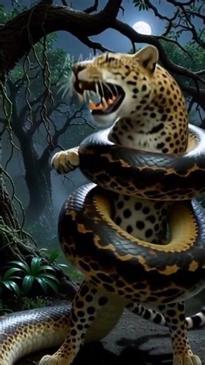 🐍 Giant Python Attacks Leopard | Unbelievable Rescue Mission 🐆 | Viral Short