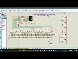 4-Bit ADC (Comparator Type) Simulation in Proteus