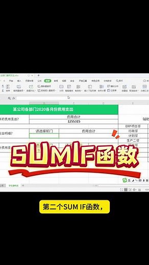 第二个SUMIF函数求和各类明细#办公技巧 #财务人 #excel技巧 #会计日常