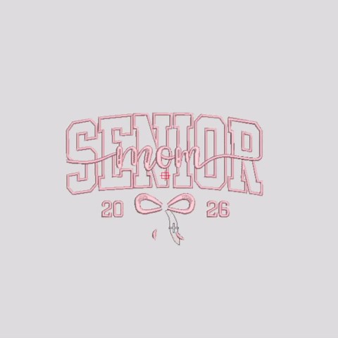 Senior 2026 Embroidery Design, SENIOR Script With Bow and Class Year Numbers, Graduation School Spirit Theme - Etsy