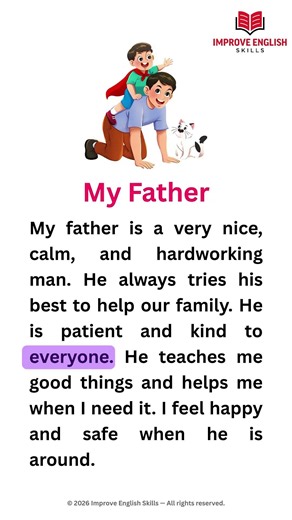 My Father Paragraph in English | Easy English Reading Practice #shorts