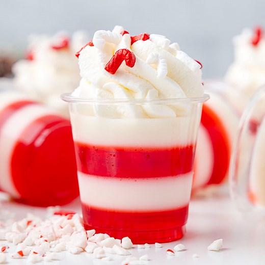 1.7K views · 20 reactions | Recipe  https://bellyfull.net/candy-cane-jello-shots/ How cute are these?!  Candy Cane Jello Shots taste just like the classic Christmas candy. | Belly Full | Facebook