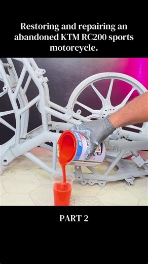 Part 2: Restoring and repairing an abandoned KTM RC200 sports motorcycle. #amazing #restoration #restored #motorcycle #abandoned