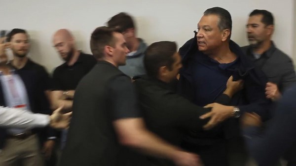 Padilla becomes emotional recounting forced removal at DHS press conference