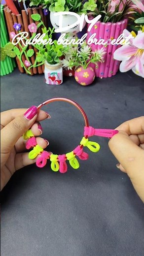 2 different rubber band bracelet ✨ #diy #craft #craftideas #handmade #bracelet #hack #shorts