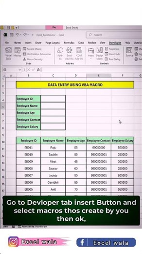 "Data Entry Using VBA MACROS #macros #msexcel #excel #microsoftexcel #education #ai #exceltricks