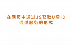 在网页中通过JS获取U盾（UKEY，加密狗，加密锁)的唯一ID,通过服务的形式