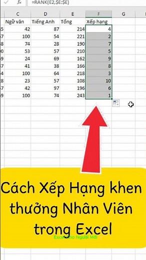 How to Rank Scores and Sales in Excel Using the RANK Function #exceltips #excel #officialvideo