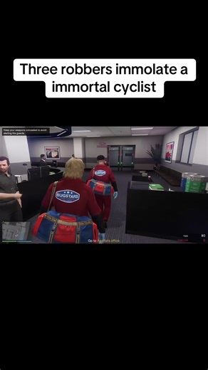 Three robbers immolate a immortal cyclist #fyp #funnymoments #gta5online #gta