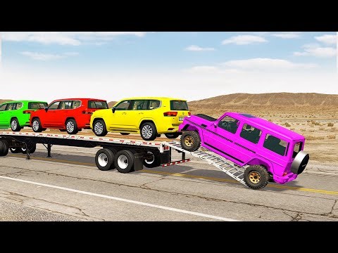 Flatbed Truck Mcqueen | Transportation with Truck - Pothole vs Car #578 - BeamNG.Drive
