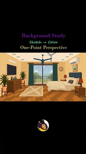 Background Design in One-Point Perspective 🎨📐 | Adobe Animate | Maryam Animates
