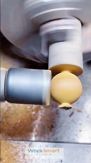 Wood Turning Bowl Craft by Skilled Carpenter: Shaping and Smoothing Lathe Process