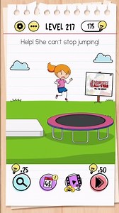Brain Test Level 217 Answer | Help! She cant stop jumping