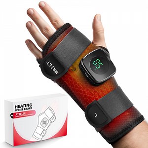 Cordless Wrist Heating Pad, Heated Wrist Wrap Wrist Thumb Brace for Joint Thumb Discomfort Relief, Hand Heating Pad with 3 Heat Levels, Wrist Brace for Provides Support for Left Hand, Gray
