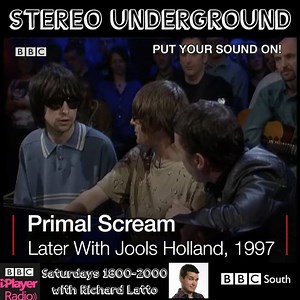 2K views · 22 shares | It seems that Primal Scream are a band of few words! 3 of their hits on the latest #stereounderground, and here's an archive appearance from 1997 with Jools Holland on Later...with Jools Holland | BBC Dorset | Facebook