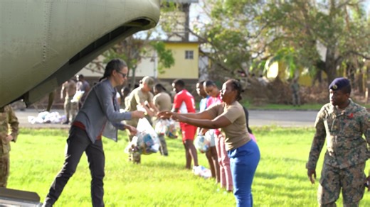 #HurricaneMelissa relief in Jamaica WATCH: U.S. service members assigned to Joint Task Force-Bravo and representatives from the U.S. Department of State and the Los Angeles Fire Department Team hand out food to the local community in Frome, Jamaica, Nov. 7, 2025. U.S. military forces are deployed to Jamaica at the direction of #SOUTHCOM to provide immediate, lifesaving assistance following Hurricane Melissa. U.S. Department of War US Embassy Jamaica (U.S. Air Force Photo by Staff Sgt. Merchak) |
