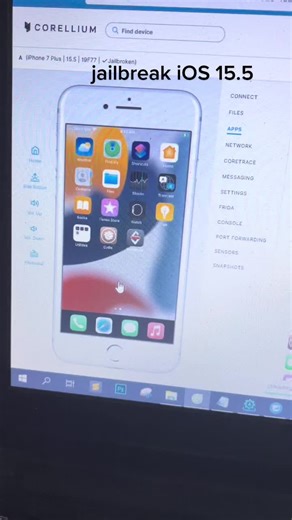 #jailbreak #ios15 Corellium virtual iPhone with jailbroken iOS 15.5
