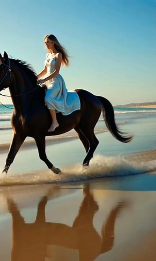 "Riding Wild & Free! Epic Horse Gallop on the Beach 🌊🐎"