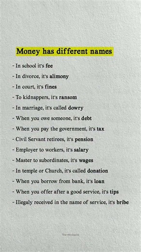 Same Money Different Names ... #englishquotes#viral#shorts#reality#motivationalquotes#tricks#fypシ