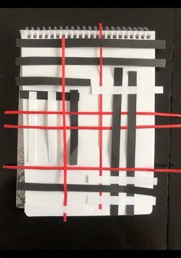 Abstract Collage Process | Black White Red