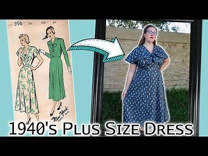 I made a 1940's dress using a vintage PLUS SIZE pattern || 1940's Friendsgiving