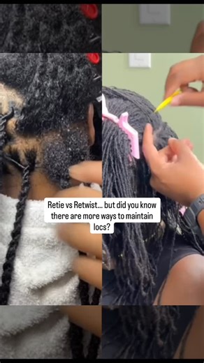 Mrs Ideal on Instagram: "Loc Maintenance 101 🌿 Most people only talk about reties and retwists when it comes to loc maintenance… but, there are actually several different methods and the one you choose depends on your hair, your lifestyle, and your goals. 🌱 Retwist – palm roll or comb twist, usually with product. 🌱 Retie – interlocking the new growth, no product needed. 🌱 Crochet / Instant Loc – using a crochet hook to instantly lock and maintain locs. 🌱 Palm Rolling – rolling locs with you