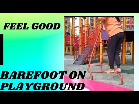 BAREFOOT on the PLAYGROUND during Winter | Walking Barefoot