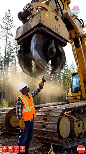 Giant Stump Shredding Machine 🌳 | Satisfying Power in Motion #shorts