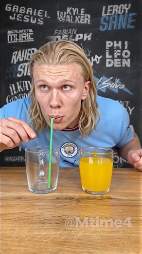 How Haaland Drinks Juice Like a Pro 🥤😭 #hack #haaland