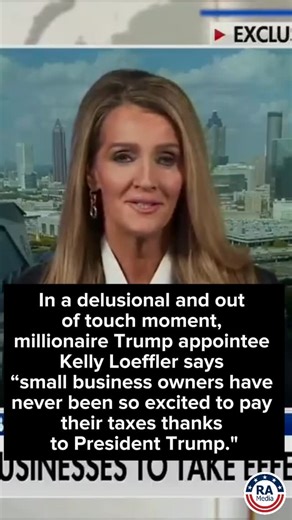 Really American on Instagram: "BREAKING: In a delusional and out of touch moment, millionaire Trump appointee Kelly Loeffler says “small business owners have never been so excited to pay their taxes thanks to President Trump.” Follow @reallyamericanmedia for more"