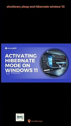 Shutdown , Sleep and Hibernate Window 10 #reels #education #computereducation #college