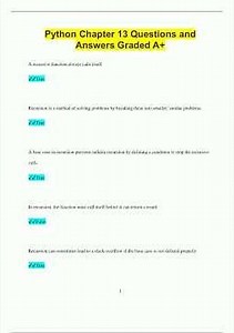 Python Chapter 13 Questions and Answers Graded A1151