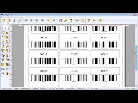 How to use incremental counter to print labels and to generate barcodes