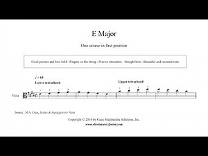 Viola : E Major Scale & Arpeggio - Grade 1