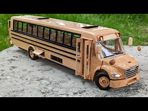 Wood Bus - Freightliner M2 106 Thomas SAF-T Liner C2 School Bus - Awesome Woodcraft