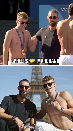 Greatness respects greatness. 🤝 Michael Phelps and Leon Marchand!