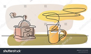 Continuous Line Drawing Coffee Grinder Fresh Stock Vector (Royalty Free) 2101552489 | Shutterstock