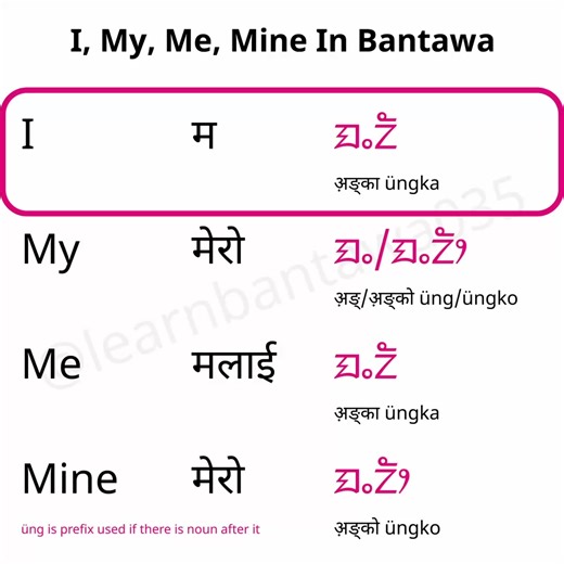 Bantawa language #pronouns #बान्तावाभाषा #learnbantawa035 #fyppppppppppppppppppppppp #sirijungalipi