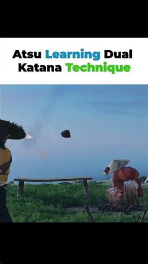 Atsu Learning Dual Katana Technique ⚔️ Ghost Of Yōtei #shorts #fighting #gameplay #learning