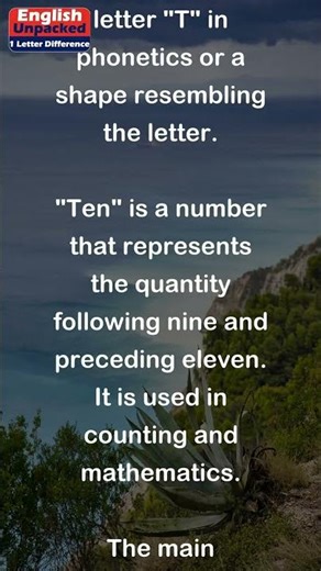 Tee and Ten (One Letter)