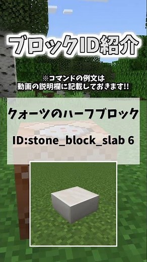 【ブロックID紹介!!】クォーツのハーフブロック編【統合版】 #Shorts