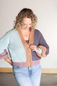 Crochet PATTERN & VIDEO / Colorblock Crochet Cardigan / Double Crochet Sweater / Easy Hexagon Cardigan / Color Block Cardi E-book PDF - Etsy