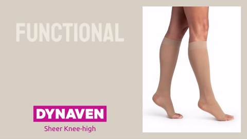 DYNAVEN by Sigvaris Women's Compression Calf-High Socks 20-30mmHg Weight - Closed Toe Design for Everyday Support - Small Short - Black