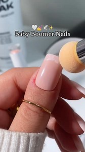 How to create baby boomer nails using a sponge 😍🤍🌟💅🕊️ shades used: 🕊️ Here’s A Tip 🍿 Nail-Flex & Chill (base) - #babyboomernails #ombrenails #nailhack #nailboo #nailart | Nailboo