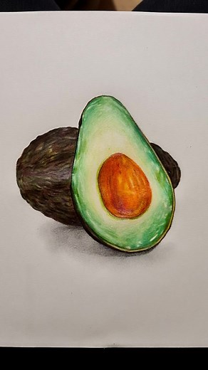 Avocado Sketch with New Pencils: A Hyperrealism Journey
