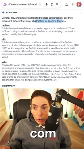 Deflate vs Zlib vs Gzip