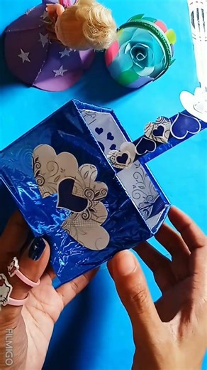 DIY Miniature Basket from Waste Box ♻️ | Easy Mini Basket Craft | Nesh DIY Crafts#diy #asmr #shorts