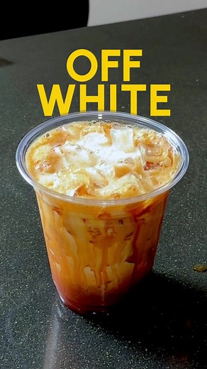 The Off White has been our best selling drink for the past two summers. It is an iced shaken espresso with brown sugar syrup and topped up with oat milk. It’s the perfect combination and the process of shaking the espresso with ice gives you a strong coffee flavour. To make it: 1. Fill a shaker with ice, 30g of brown sugar syrup and a double shot espresso 2. Shake for 10-15 seconds 3. Pour the shaken mixture in a glass and top with a little bit of oat milk I prefer to use @oatly for this recipe