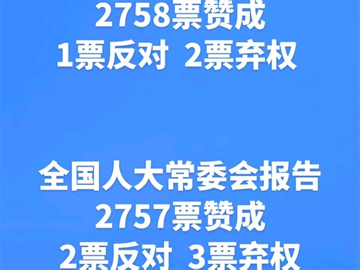 十四届全国人大四次会议，各项表决结果，赞成票、反对票和弃权票分别是多少