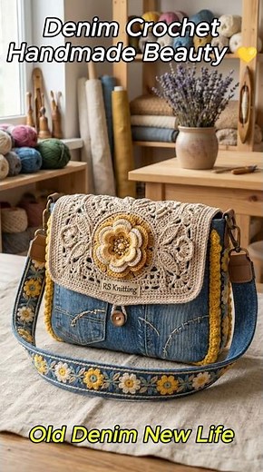 Crochet + Fabric Bag 🔥 Unique Style